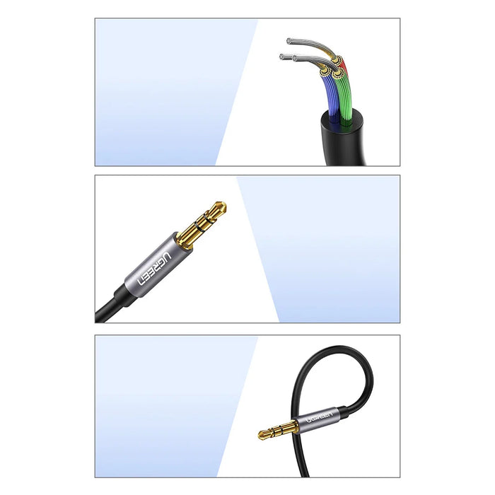 Ugreen adapter cable extension AUX mini jack 3.5 mm 1.5m blue (AV118) - Audio cables<<<HurtelXML
