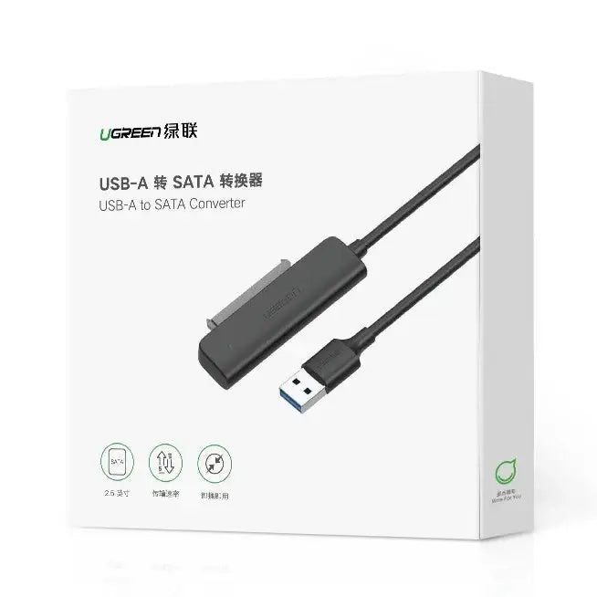 Ugreen adapter HDD SSD 2.5’’ SATA III 3.0 - USB 3.2 Gen 1 (USB 5 Gbps) black (70609 CM321) - Disk adapters<<<HurtelXML