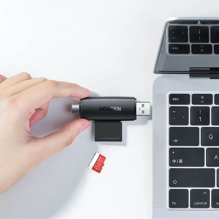 Ugreen adapter SD / micro SD card reader (USB-A / USB-C) black (CM304) - Flash card readers<<<HurtelXML
