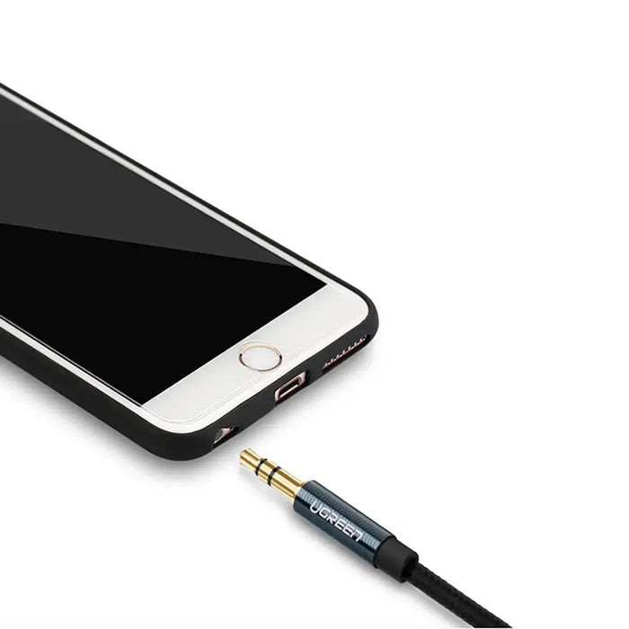 Ugreen angled AUX cable 2 x mini jack 3.5 mm 1.5m blue (AV112) - Audio cables<<<HurtelXML