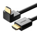 Ugreen angled HDMI cable (90°) 4K 2m black (HD103) - Video cables<<<HurtelXML