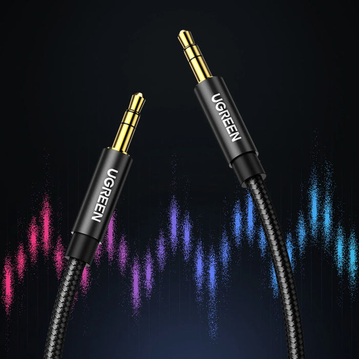 Ugreen audio cable AUX straight minijack 3.5 mm 1m black (AV112) - Audio cables<<<HurtelXML
