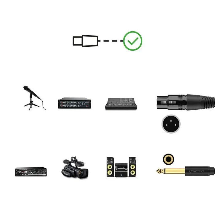 Ugreen audio cable microphone cable XLR (female) - 6.35 mm jack (male) 5 m (AV131) - Audio cables<<<HurtelXML