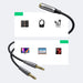 Ugreen AUX splitter cable 3.5 mm mini jack (female) - 2x 3.5 mm mini jack (male - microphone and headphones) silver