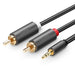 Ugreen AV102 10511 cable 3.5 mm mini jack (male) / 2RCA (male) 1.5m - gray - Audio cables<<<HurtelXML