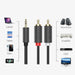 Ugreen AV102 10511 cable 3.5 mm mini jack (male) / 2RCA (male) 1.5m - gray - Audio cables<<<HurtelXML