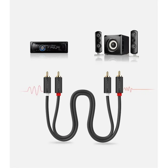 Ugreen AV104 10518 audio cable 2RCA (male) / 2RCA (male) 2m - gray - Audio cables<<<HurtelXML