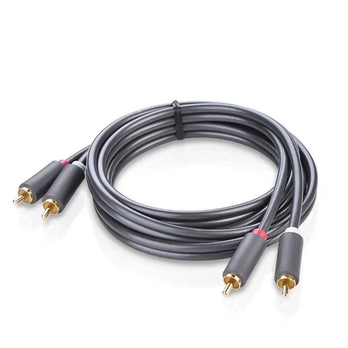 Ugreen AV104 30747 audio cable 2RCA (male) / 2RCA (male) 1m - gray - Audio cables<<<HurtelXML