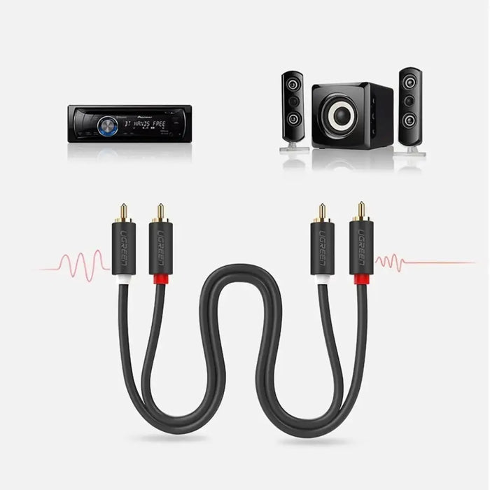 Ugreen AV104 30747 audio cable 2RCA (male) / 2RCA (male) 1m - gray - Audio cables<<<HurtelXML