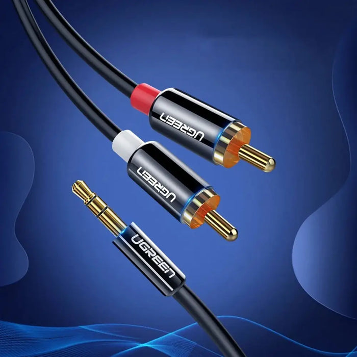 Ugreen AV116 10584 audio mini jack cable 3.5 mm (male) / 2RCA (male) 2m - black - Audio cables<<<HurtelXML