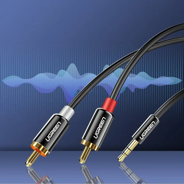 Ugreen AV116 10590 audio mini jack cable 3.5 mm (male) / 2RCA (male) 3m - black - Audio cables<<<HurtelXML