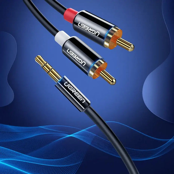 Ugreen AV116 10590 audio mini jack cable 3.5 mm (male) / 2RCA (male) 3m - black - Audio cables<<<HurtelXML