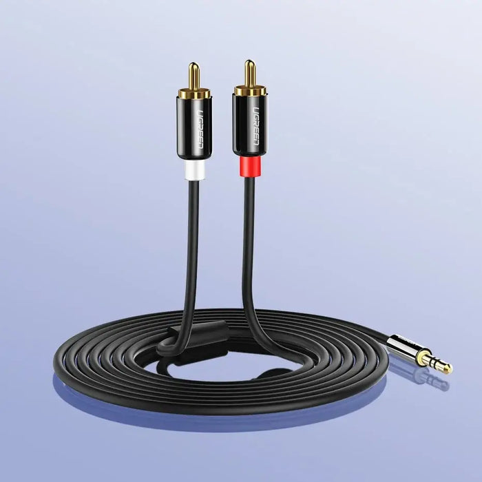 Ugreen AV116 10590 audio mini jack cable 3.5 mm (male) / 2RCA (male) 3m - black - Audio cables<<<HurtelXML