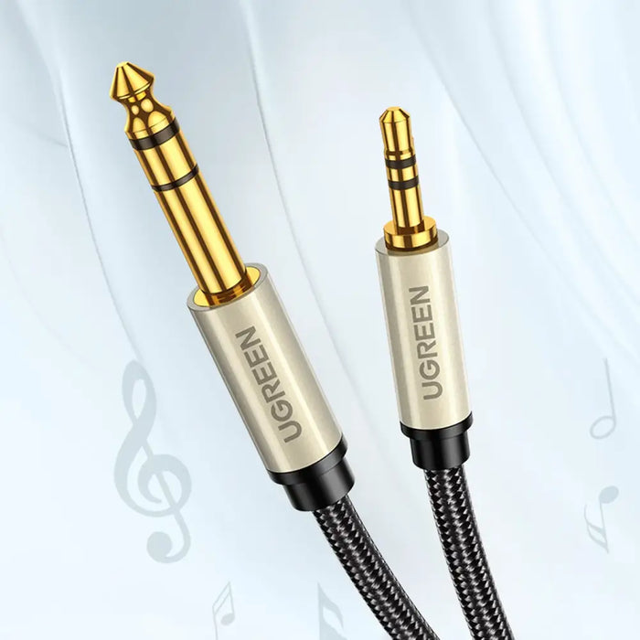 Ugreen AV127 10628 audio TRS cable mini jack 3.5mm / jack 6.35mm 2m - gray - Audio cables<<<HurtelXML