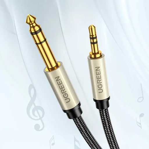Ugreen AV127 10629 audio TRS cable mini jack 3.5mm / jack 6.35mm 3m - gray - Audio cables<<<HurtelXML