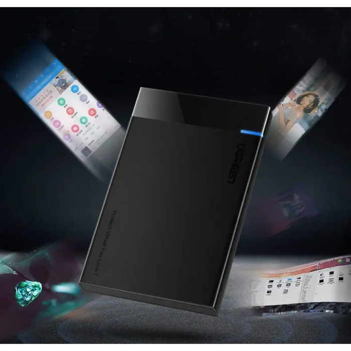 Ugreen bay for HDD SSD disk housing 2.5 ’’ SATA USB 3.2 Gen 1 (5 Gbps) micro USB SuperSpeed + 0.5 m cable black (US221