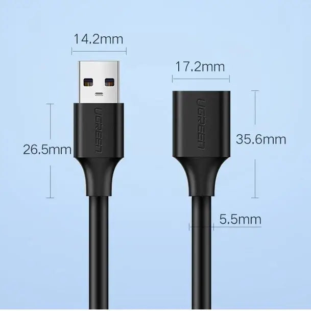 Ugreen cable cord extension adapter USB 3.0 (female) - USB 3.0 (male) 1.5 m black (US129 30126) - Cell phone
