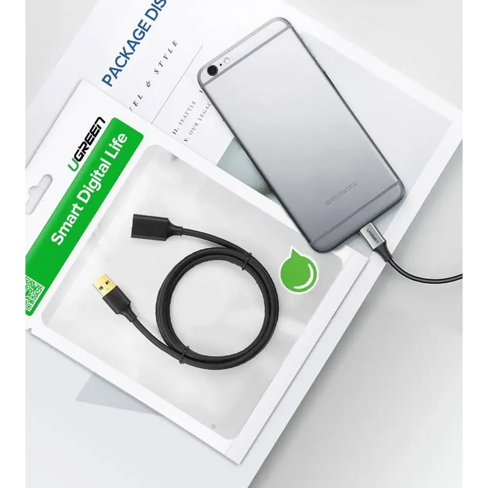 Ugreen cable cord extension adapter USB 3.0 (female) - USB 3.0 (male) 2 m black (US129 10373) - Cell phone