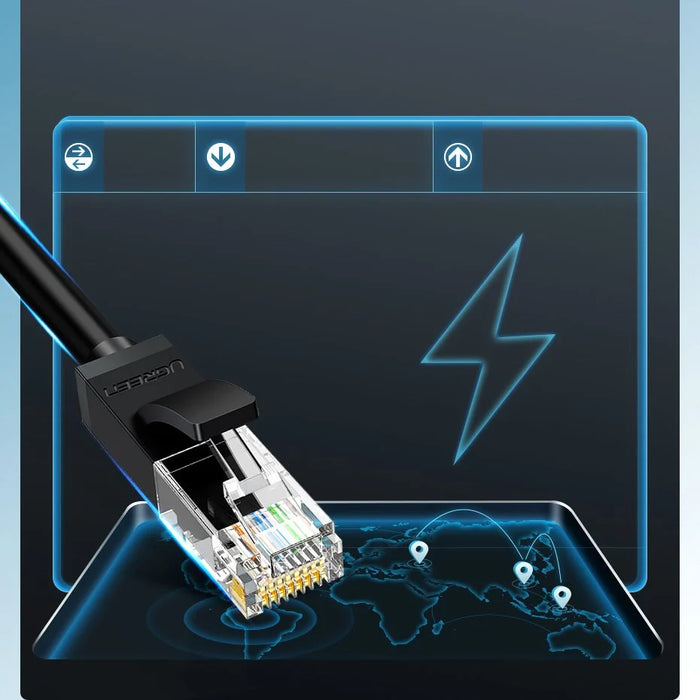 Ugreen Cable Ethernet patch cord RJ45 Cat 6 UTP 1000Mbps 3m black (20161) - Network cables<<<HurtelXML