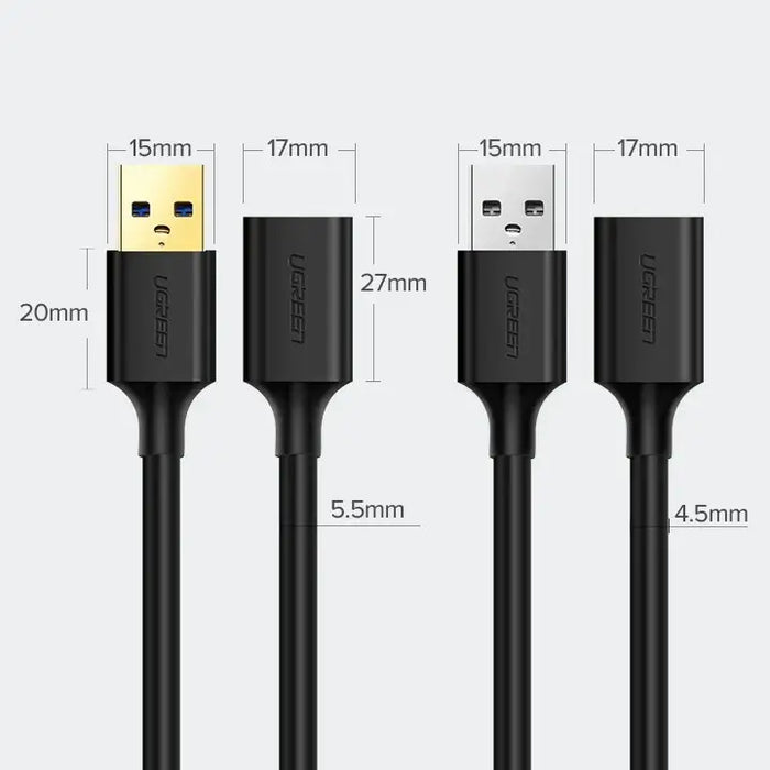 Ugreen cable extension cable USB 3.0 (female) - USB 3.0 (male) adapter 1m black (10368) - Cell phone cables<<<HurtelXML