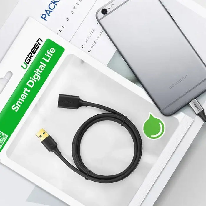 Ugreen cable extension cable USB 3.0 (female) - USB 3.0 (male) adapter 1m black (10368) - Cell phone cables<<<HurtelXML