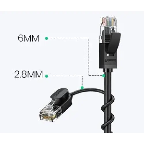 Ugreen cable internet network cable Ethernet patchcord RJ45 Cat 6A UTP 1000Mbps 2m black (70334) - Network