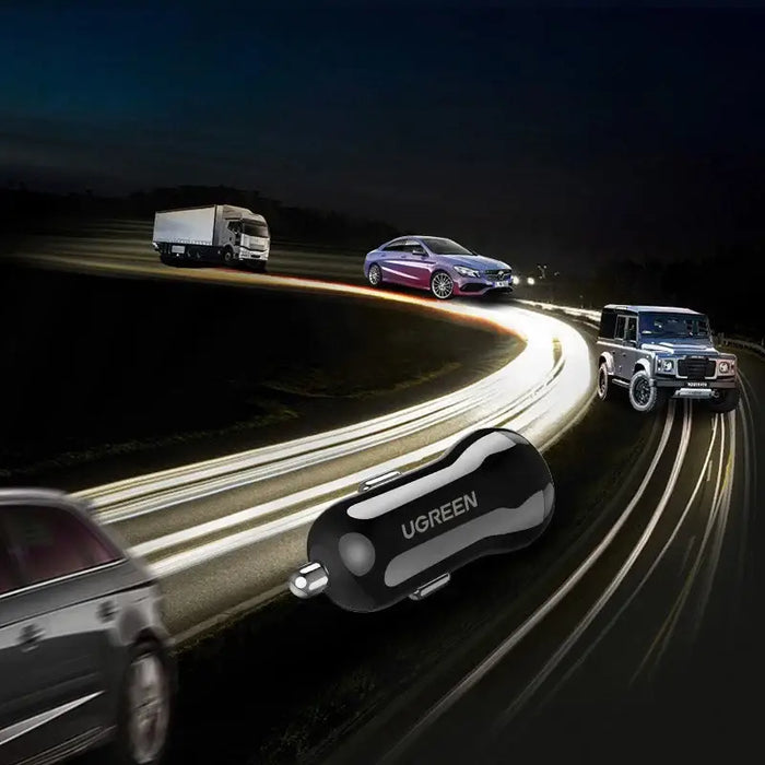 Ugreen car charger 2x USB 24W 4.8 A (2x 2.4 A) black (50875) - Cell phone USB charger<<<HurtelXML&&&Зарядни