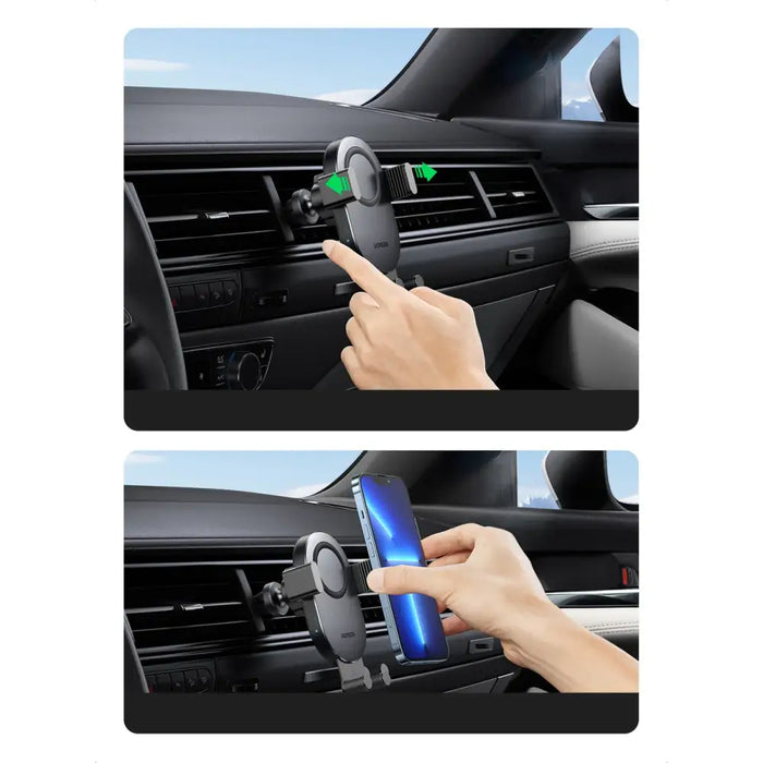 Ugreen Car Qi Wireless Charger 15W Car Phone Holder on Ventilation Grille Black (40118 CD256) - Cell phone USB