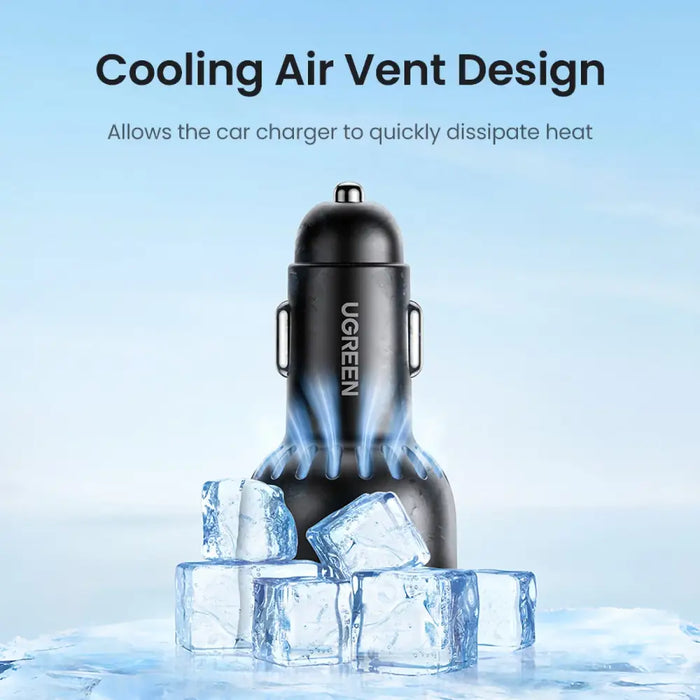 Ugreen CD293 car charger 2x USB-C PD and 1x USB-A 130W - black - Cell phone USB charger<<<HurtelXML