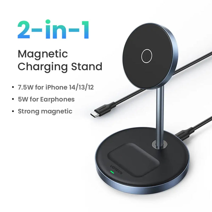 Ugreen CD317 MagSafe / Qi 2in1 charging station - black - Cell phone USB charger<<<HurtelXML