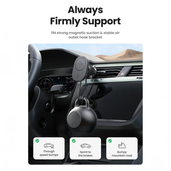 Ugreen CD345 magnetic car holder for air vent - black - Cell phone holders<<<HurtelXML