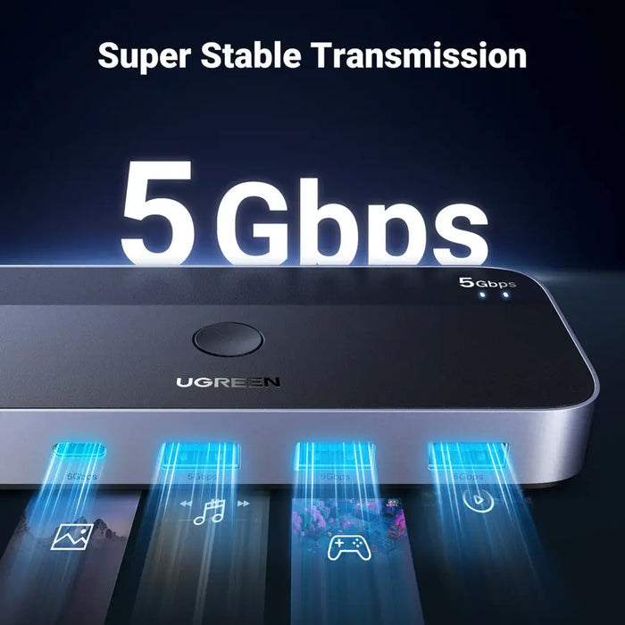 Ugreen CM662 USB 3.0 switch 2-in-4 switch + 2x USB-A cable - black - KVM switches<<<HurtelXML&&& switche