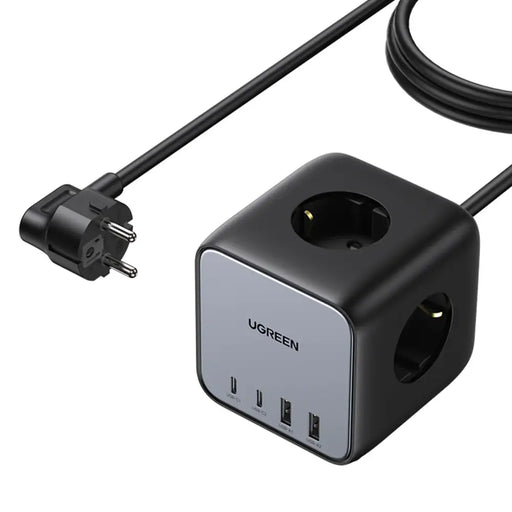 Ugreen cube power strip 65W USB / USB C + 3x AC socket black (CD268) - Cell phone USB charger<<<HurtelXML