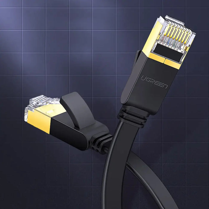Ugreen Ethernet patch cord U/FTP Cat. 7 10Gb/s flat 0.5m black (NW106) - Network cables<<<HurtelXML