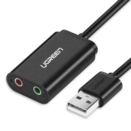 Ugreen external sound card music adapter USB - 3.5 mm mini jack 15cm black (30724) - Audio