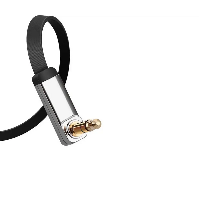 Ugreen flat angled cable AUX audio cable 3.5 mm mini jack 0.5 m black (AV119 10596) - Audio cables<<<HurtelXML