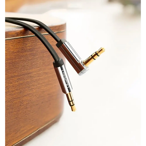 Ugreen flat angled cable AUX audio cable 3.5 mm mini jack 0.5 m black (AV119 10596) - Audio cables<<<HurtelXML
