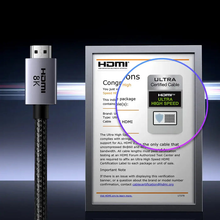 Ugreen HD171 35376 cable with HDMI 2.1 8K connectors certified 5 m - gray - Video cables<<<HurtelXML