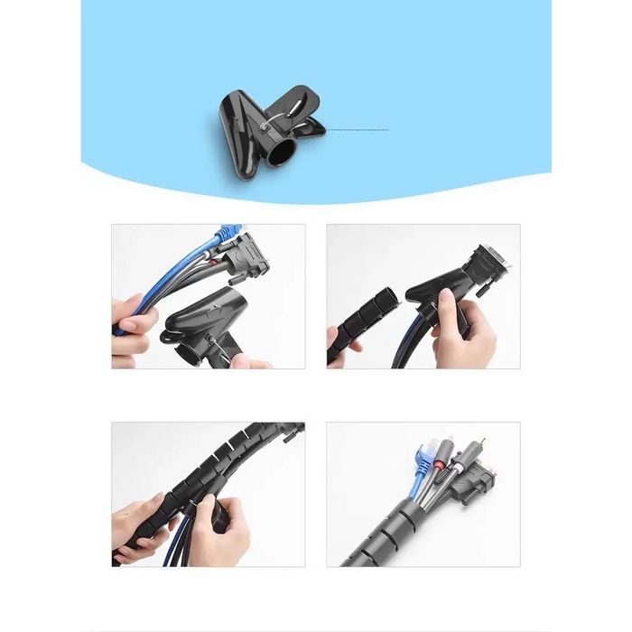 Ugreen LP121 cover 30818 cable organizer 1.5m - black - Cable organizers<<<HurtelXML&&&Окабелени Мрежи<<<Компютър Мрежи