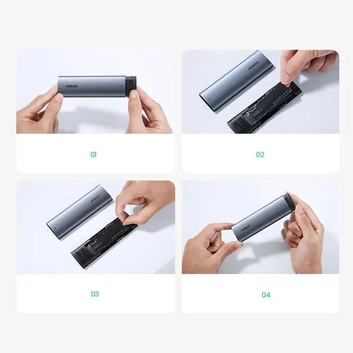 Ugreen M.2 SSD bay USB 3.2 Gen 2 drive (SuperSpeed USB 10 Gbps) + USB Type C cable 0.5m gray (CM400 10902) - Disk