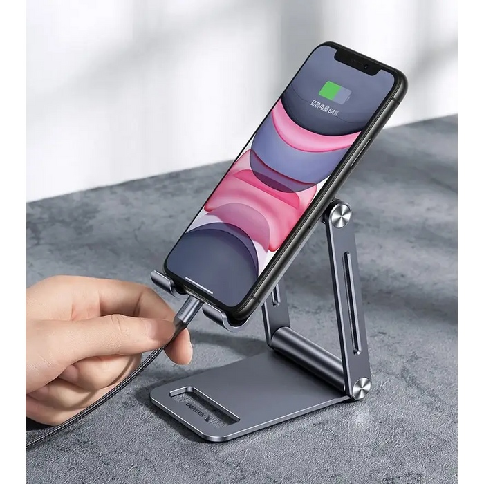 Ugreen metal aluminum folding phone holder tablet gray (LP263 80708) - Cell phone holders<<<HurtelXML&&&Notebooks