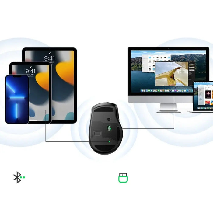Ugreen MU006 wireless optical mouse USB 2.4GHz / Bluetooth 5.0 4000 DPI - black - Other office accessories<<<HurtelXML