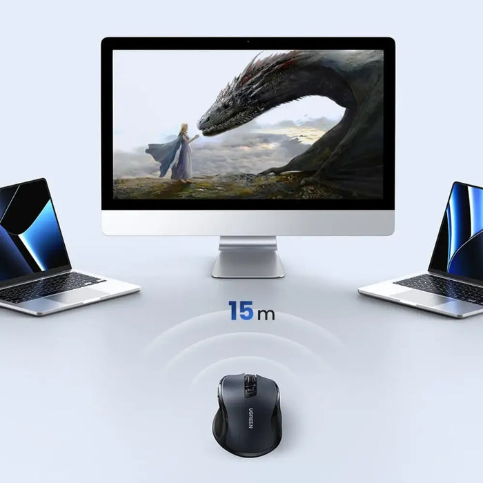 Ugreen MU006 wireless optical mouse USB 2.4GHz / Bluetooth 5.0 4000 DPI - black - Other office accessories<<<HurtelXML