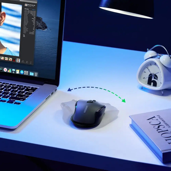 Ugreen MU006 Wireless USB 2.4GHz 4000 DPI Optical Mouse - Black - Other office