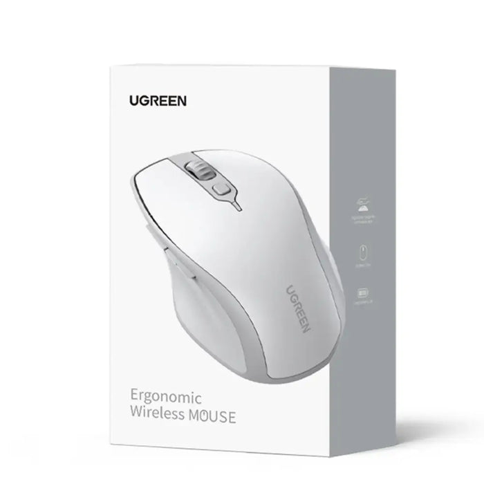 Ugreen MU101 ergonomic wireless mouse Bluetooth / 2.4 GHz - white - Other office accessories<<<HurtelXML