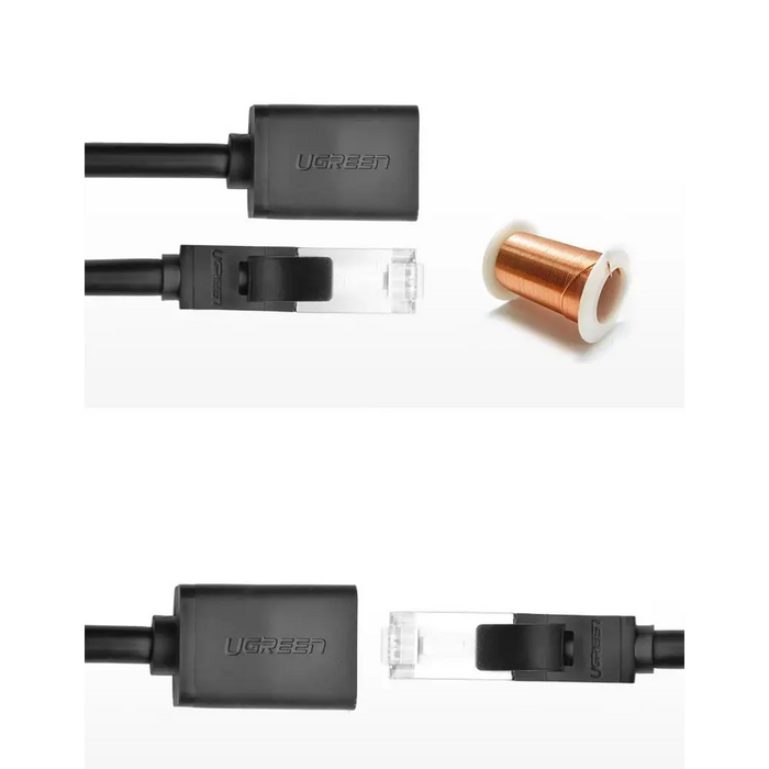 Ugreen NW112 11282 Network Ethernet Cable RJ45 (Female) - RJ45 (Male) F/UTP Cat. 6 1 Gbps 3m - black - Network