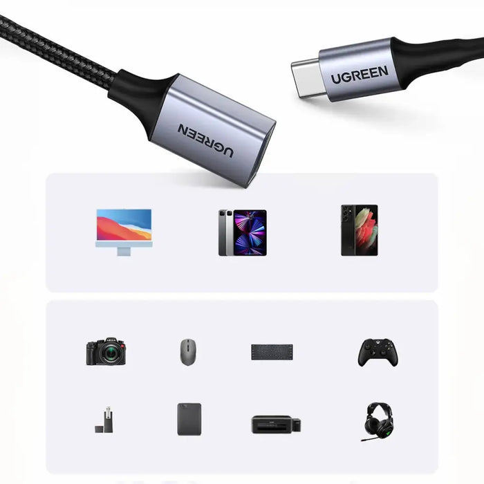 Ugreen OTG adapter cable USB-C (male) - USB-A (female) 5Gb/s 0.15m black (US378) - USB adapters<<<HurtelXML
