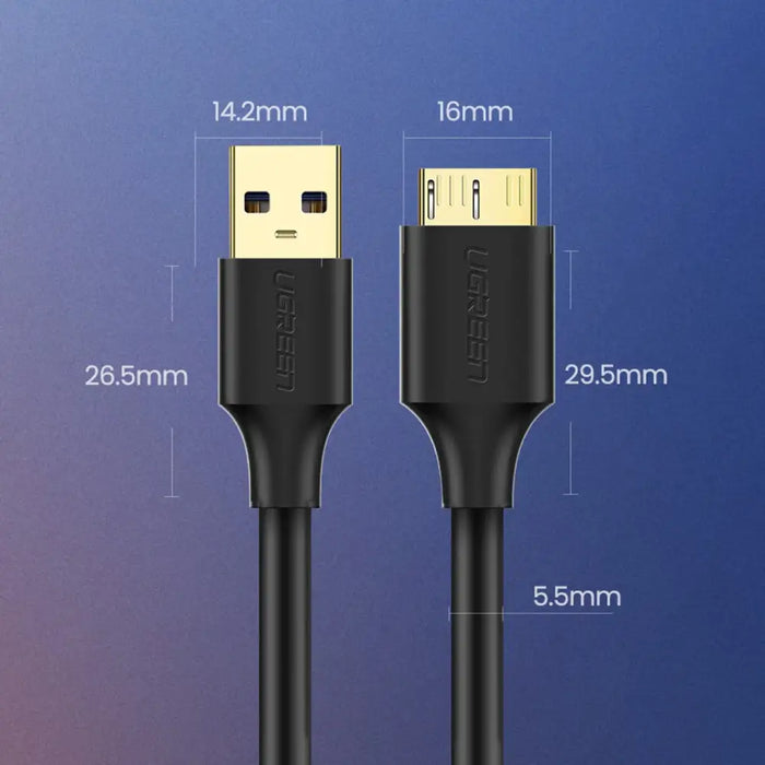 Ugreen US130 10841 USB-A 3.0 - micro USB-B cable 1m - black - Cell phone cables<<<HurtelXML