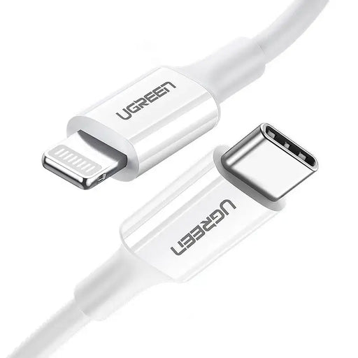 Ugreen US171 Lightning - USB-C MFi PD cable 20W 3A 480Mb/s 0.5m - white - Cell phone cables<<<HurtelXML