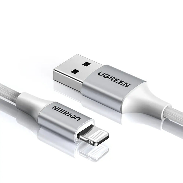 Ugreen US199 60162 USB-A / Lightning MFi Cable 1.5m - Silver - Cell phone cables<<<HurtelXML